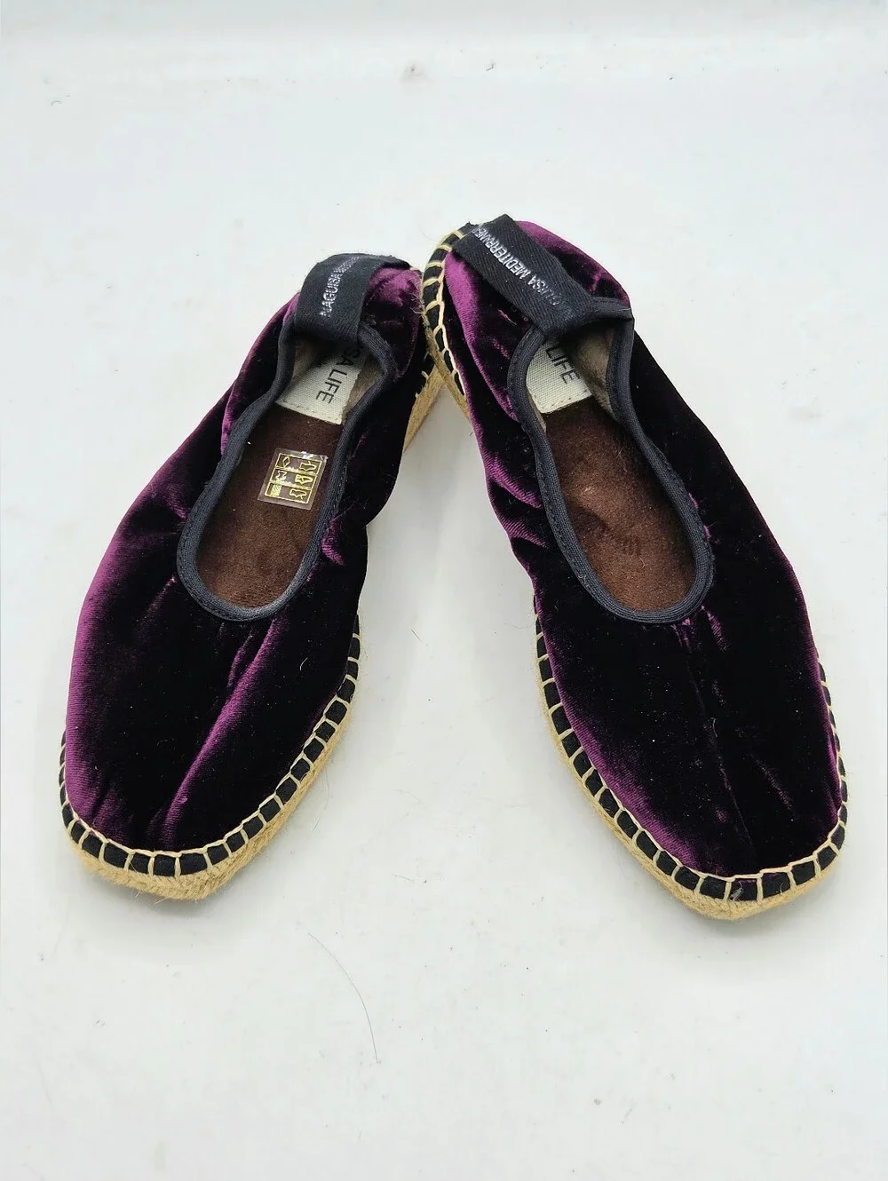 Anthropologie Naguisa Life Purple Velvet Allium Espadrille Flat Spain Sz 36 Boho